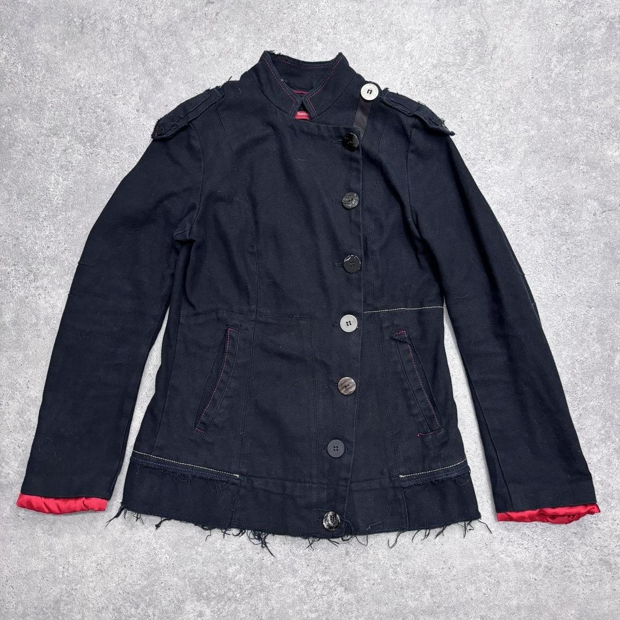 Asymmetric archival button grunge blazer