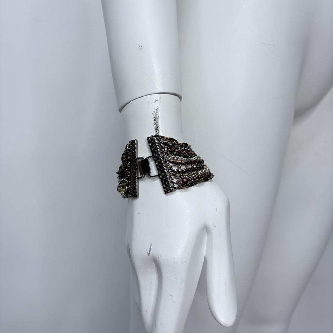 Vintage Layered zip chain bangle stack