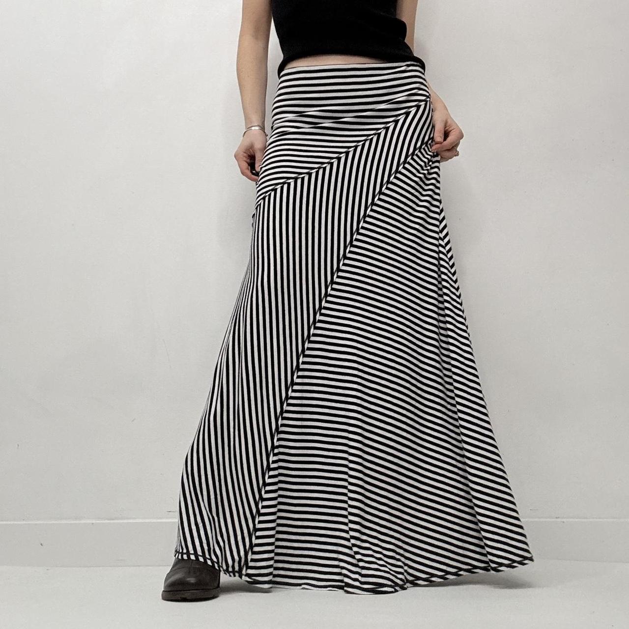 Striped jersey maxi skirt