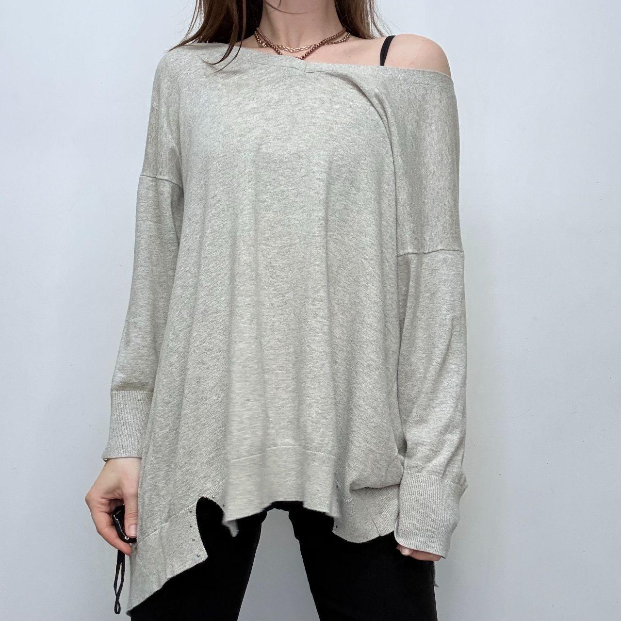 Grey slouchy batwing jumper