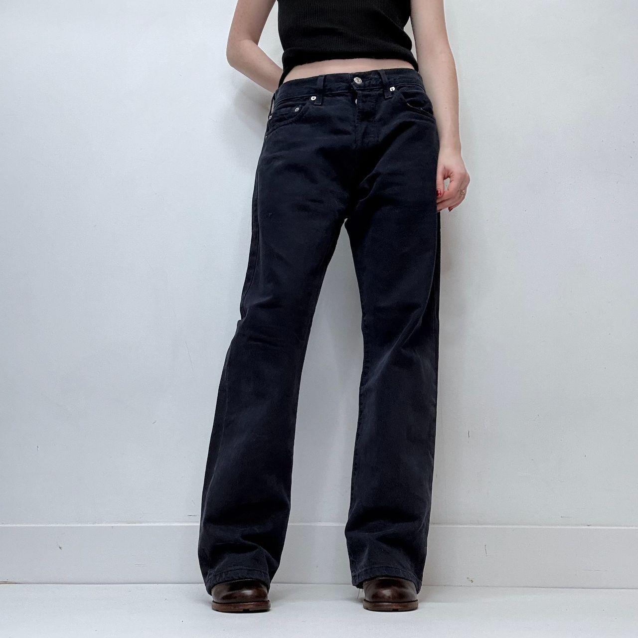 Navy wide-leg straight Levi's jeans