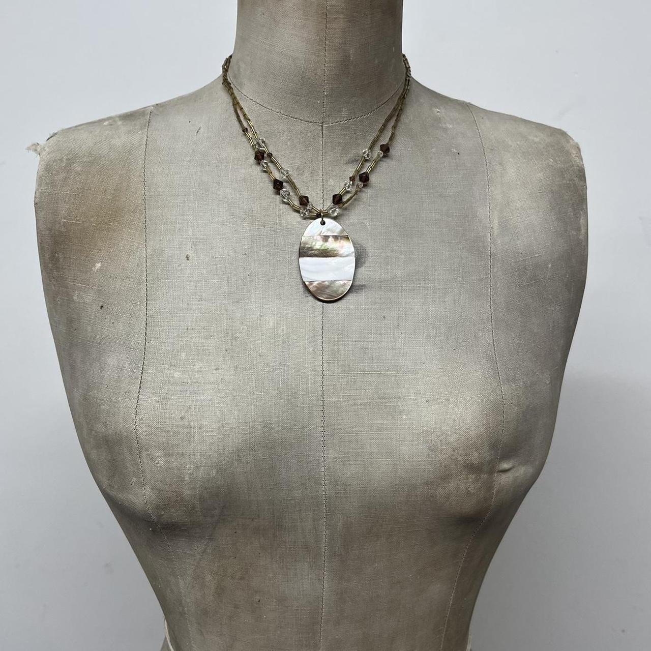 Layered beaded shell necklace