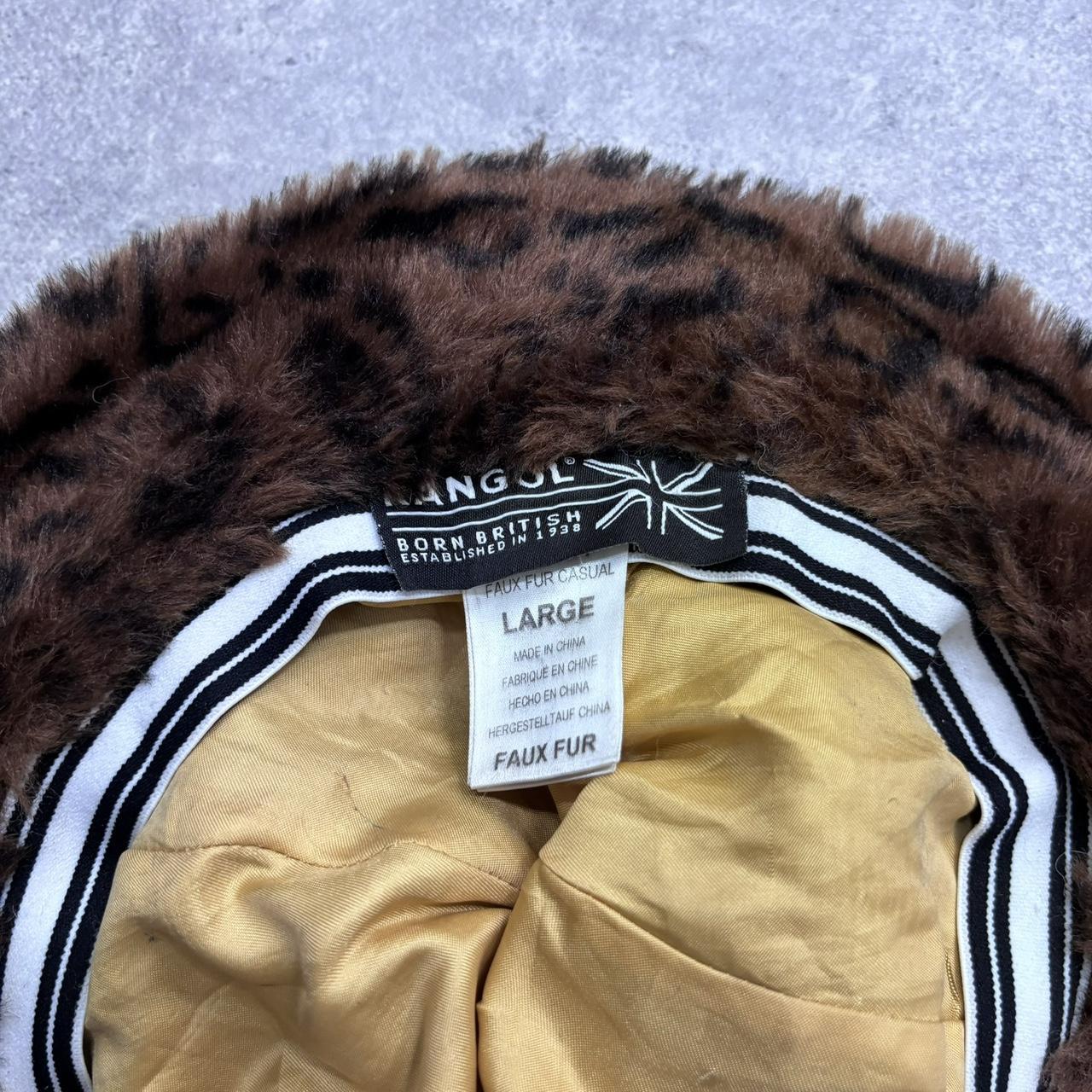 Leopard print fluffy bucket hat