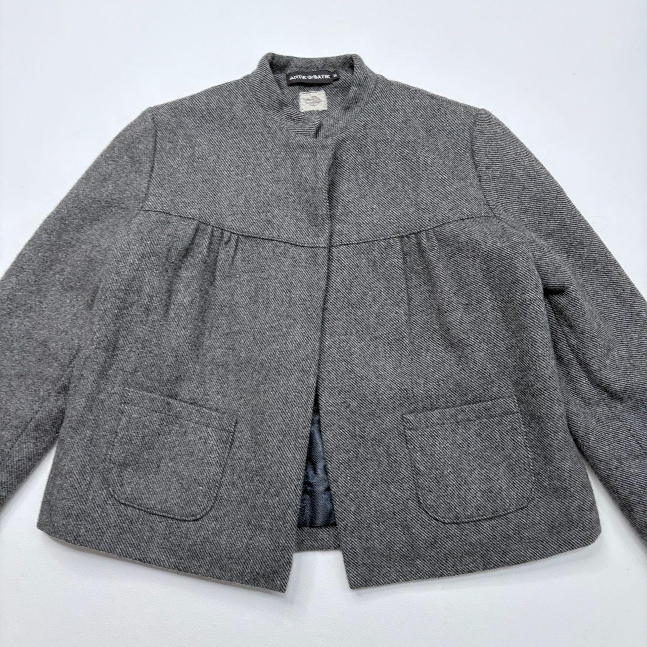 Grey flared cropped pea coat
