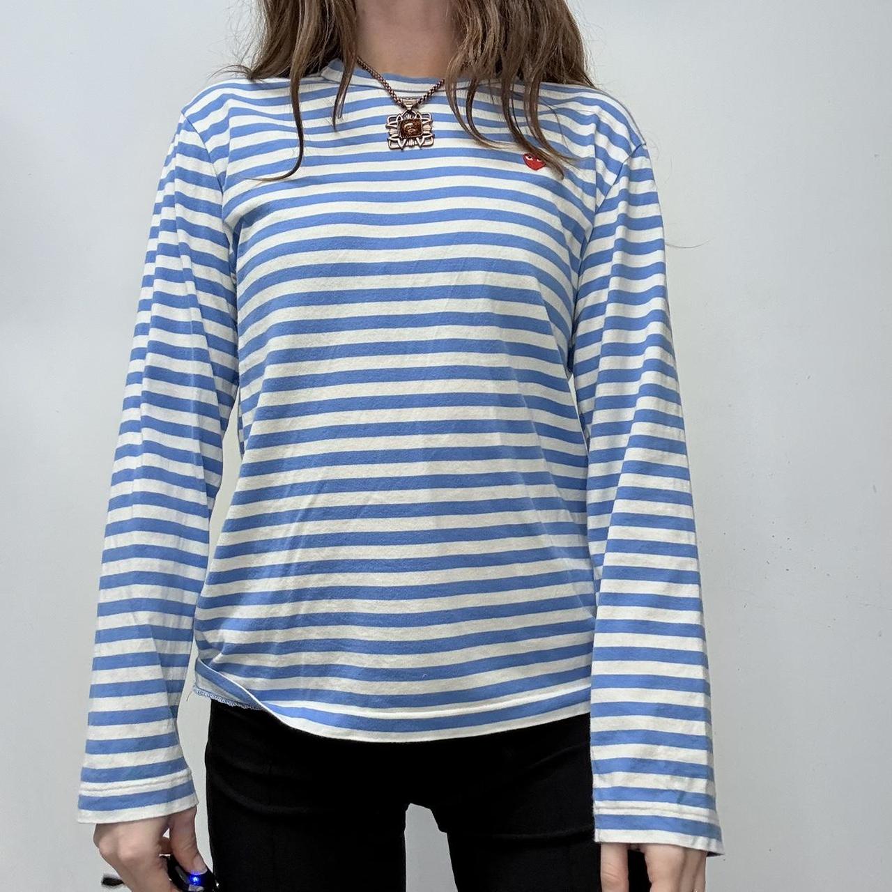 Striped comme des garcon blue t-shirt