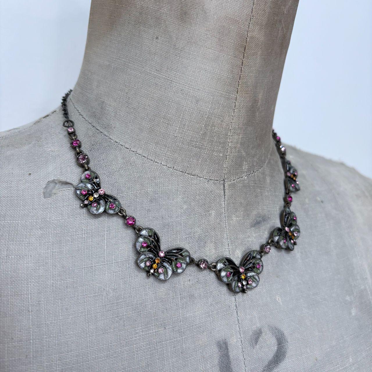 Flower butterfly y2k necklace