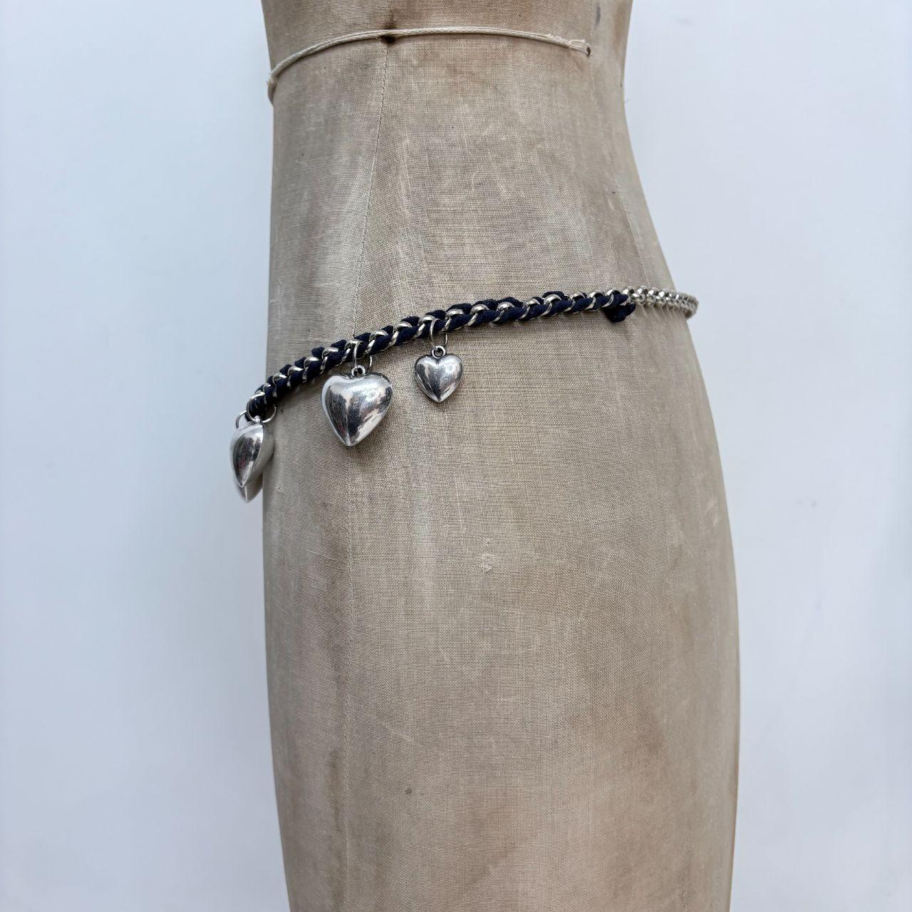 Woven chunky chain love heart waist chain