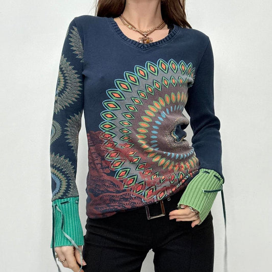 Graphic desigual paisley print jumper