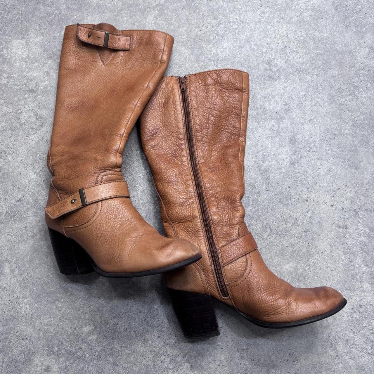 Tan leather campus boots