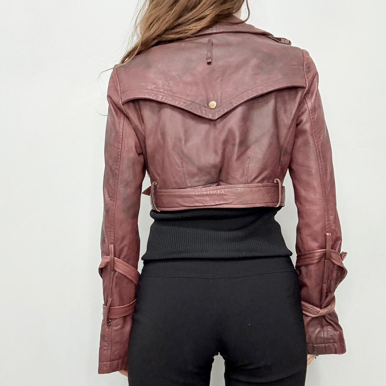 Crop distressed allsaints leather trench