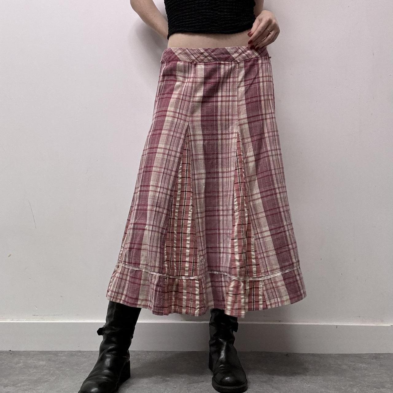 Tartan checked maxi skirt
