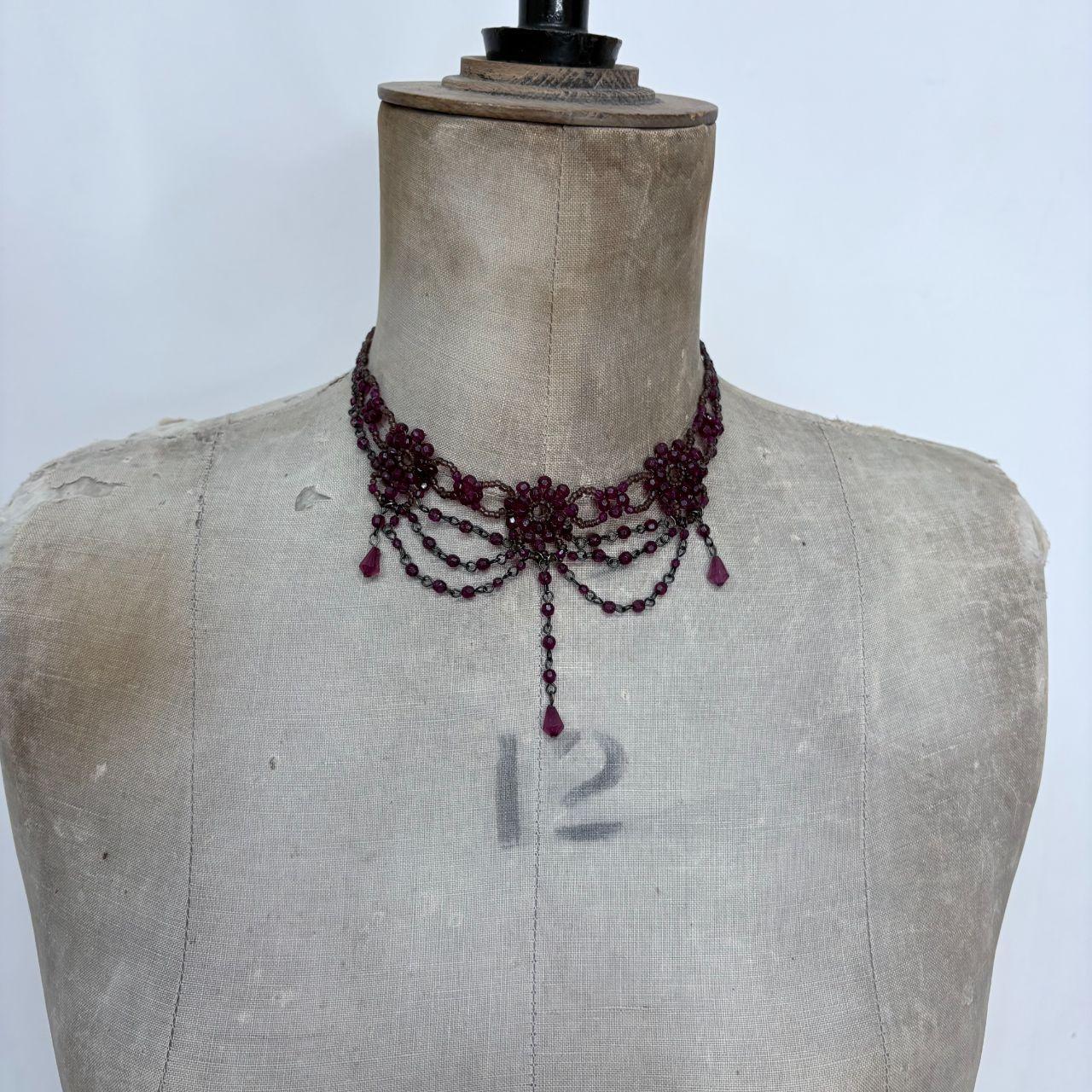 Beaded gothic grunge necklace