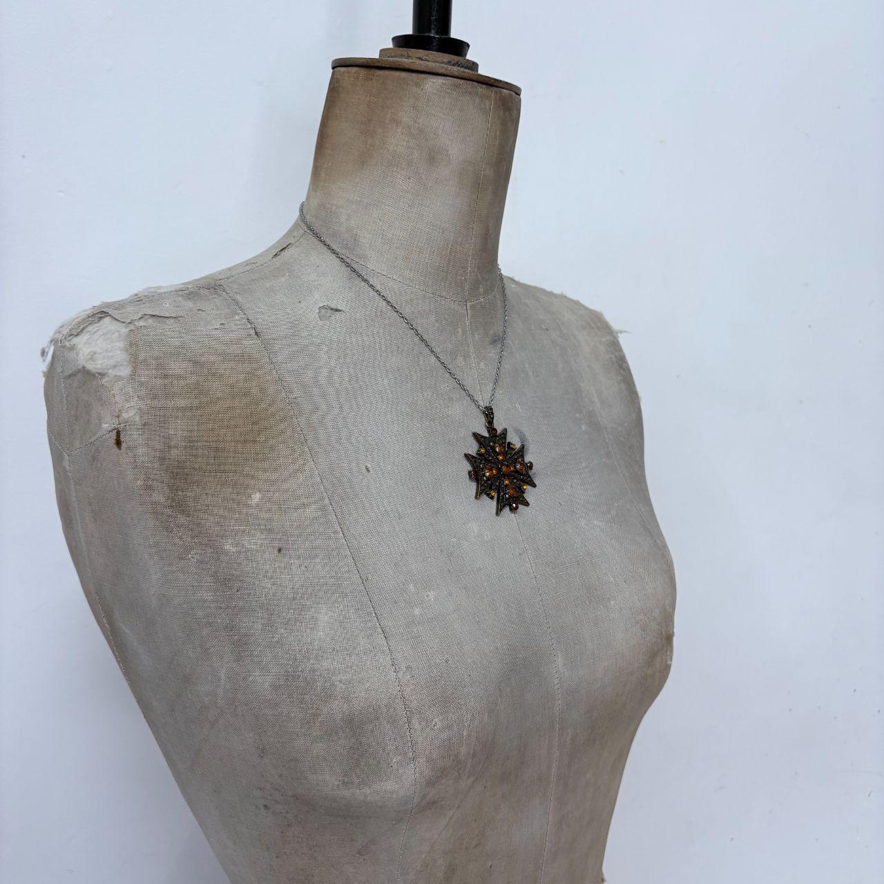 Regency gem cross necklace