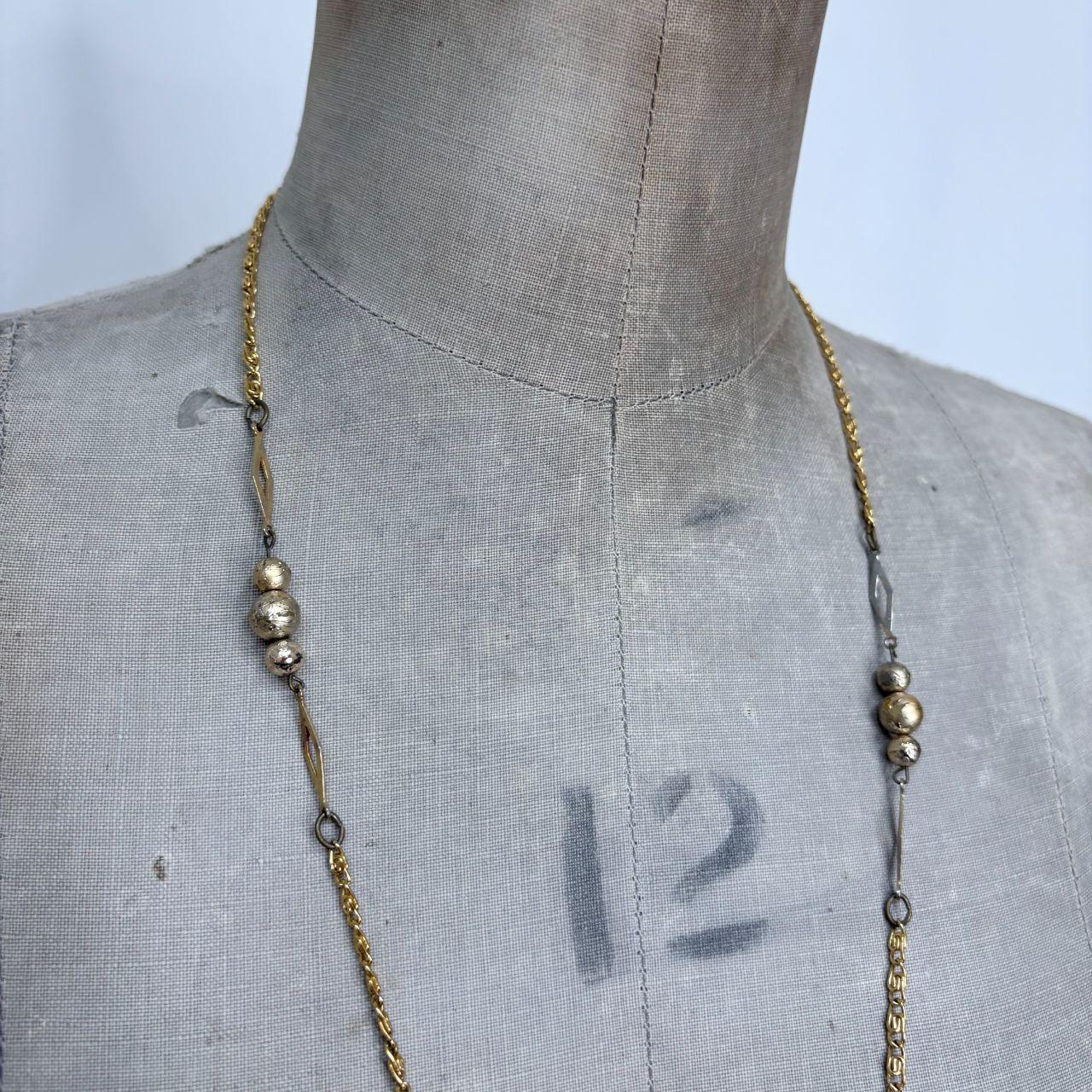 Long gold ball twist chain necklace