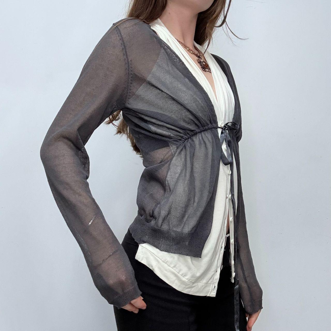 Layered slouchy sheer cardigan