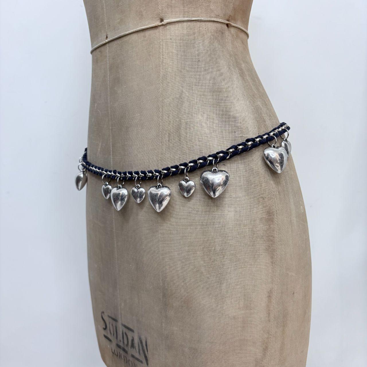 Woven chunky chain love heart waist chain
