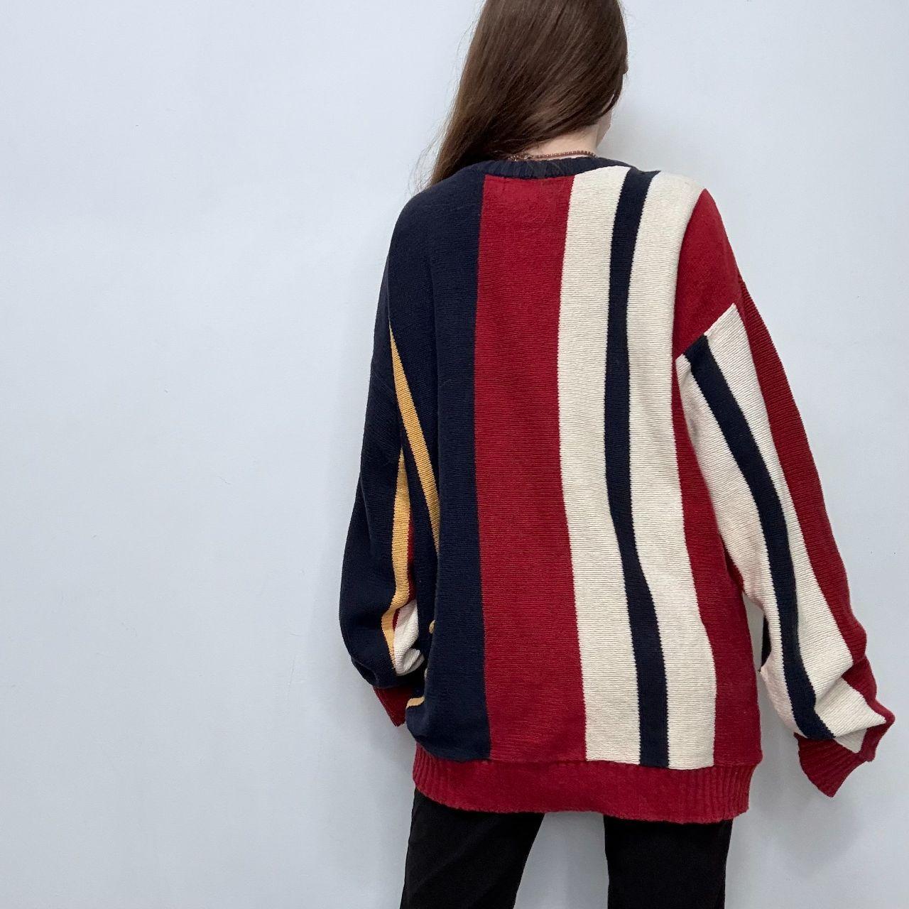 Striped oversized slouchy knit jumper