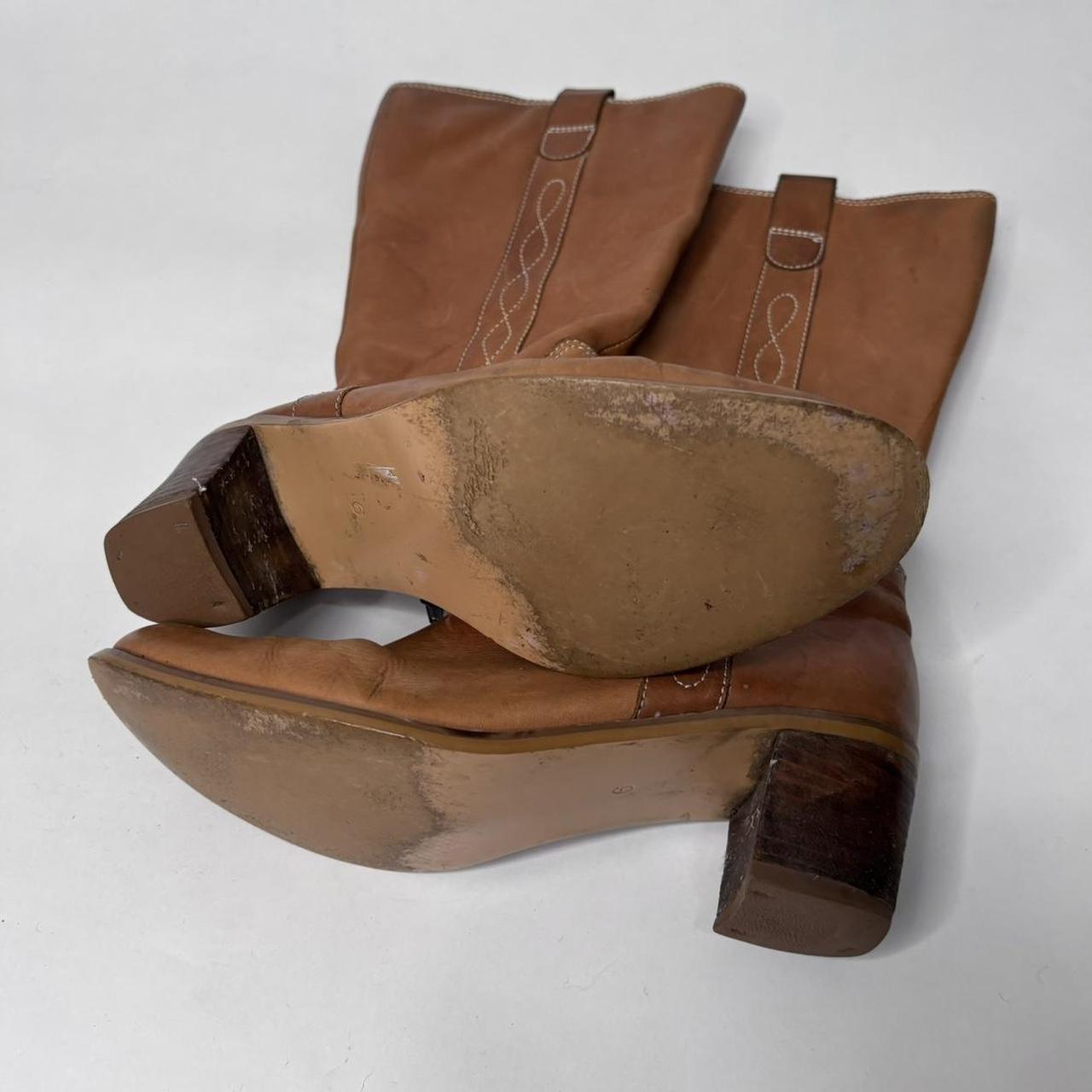 Tan leather campus boots