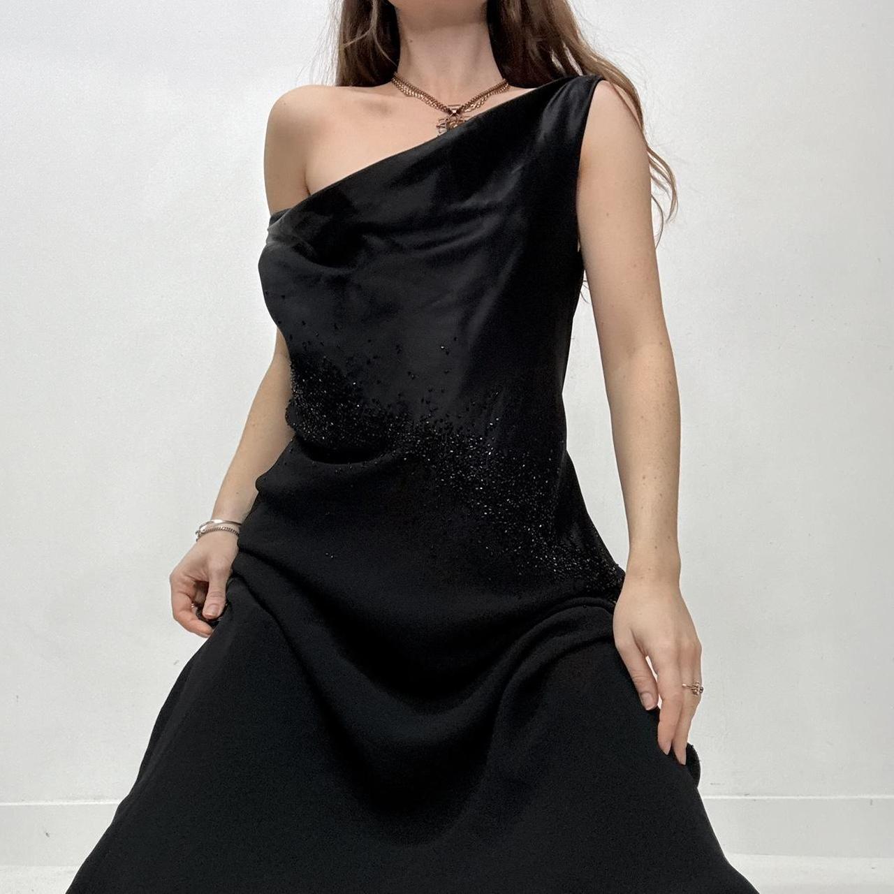 Black bias cut maxi dress