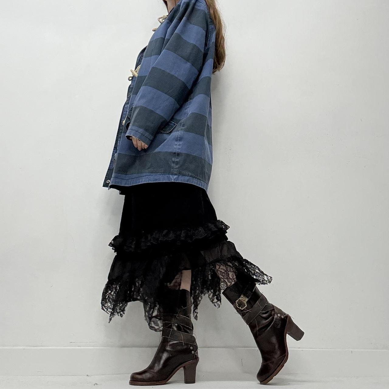 Navy striped waterproof pea coat