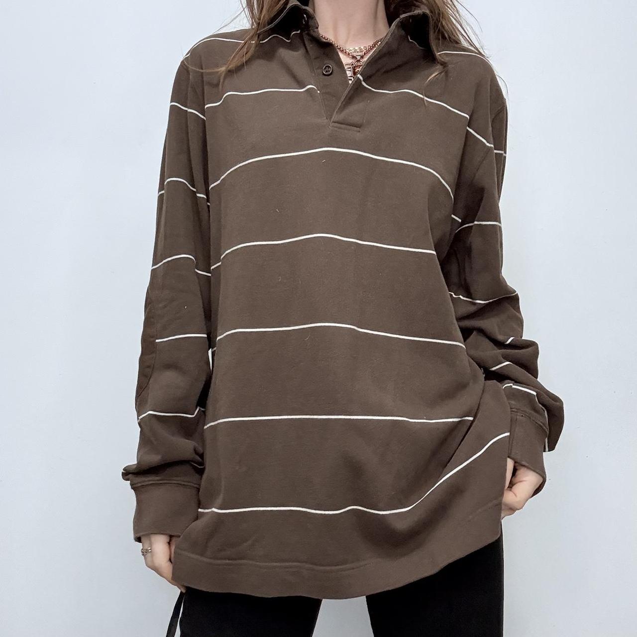 Slouchy brown striped top