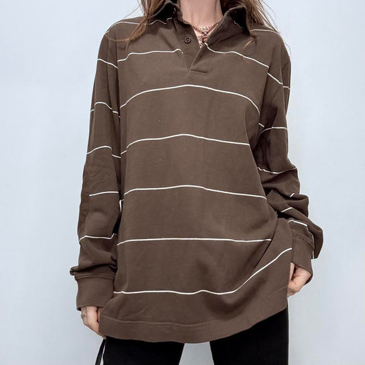 Slouchy brown striped top