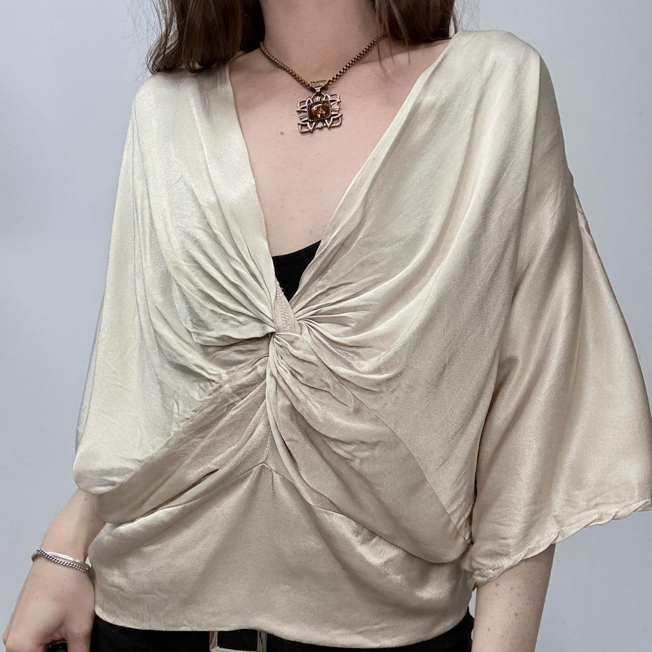 Draped slouchy batwing ruched shirt