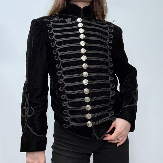 Black velvet millitary baroque jacket