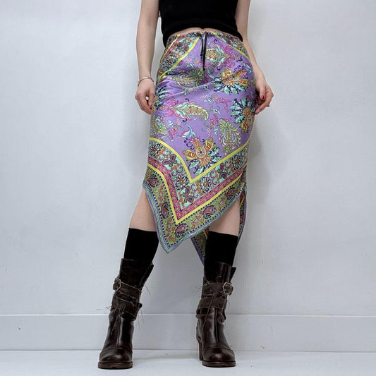 Handkerchief paisley midi skirt