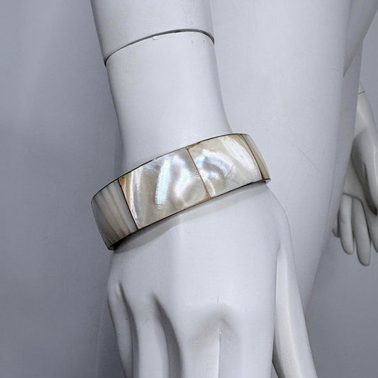 Chunky mother of pearl bangle Bracelet