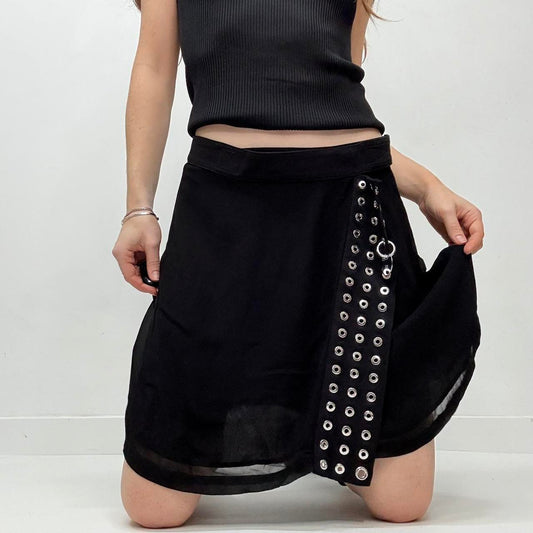 Black diesel studded eyelet skirt