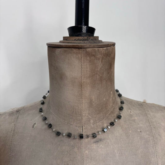 Layered wire gem necklace