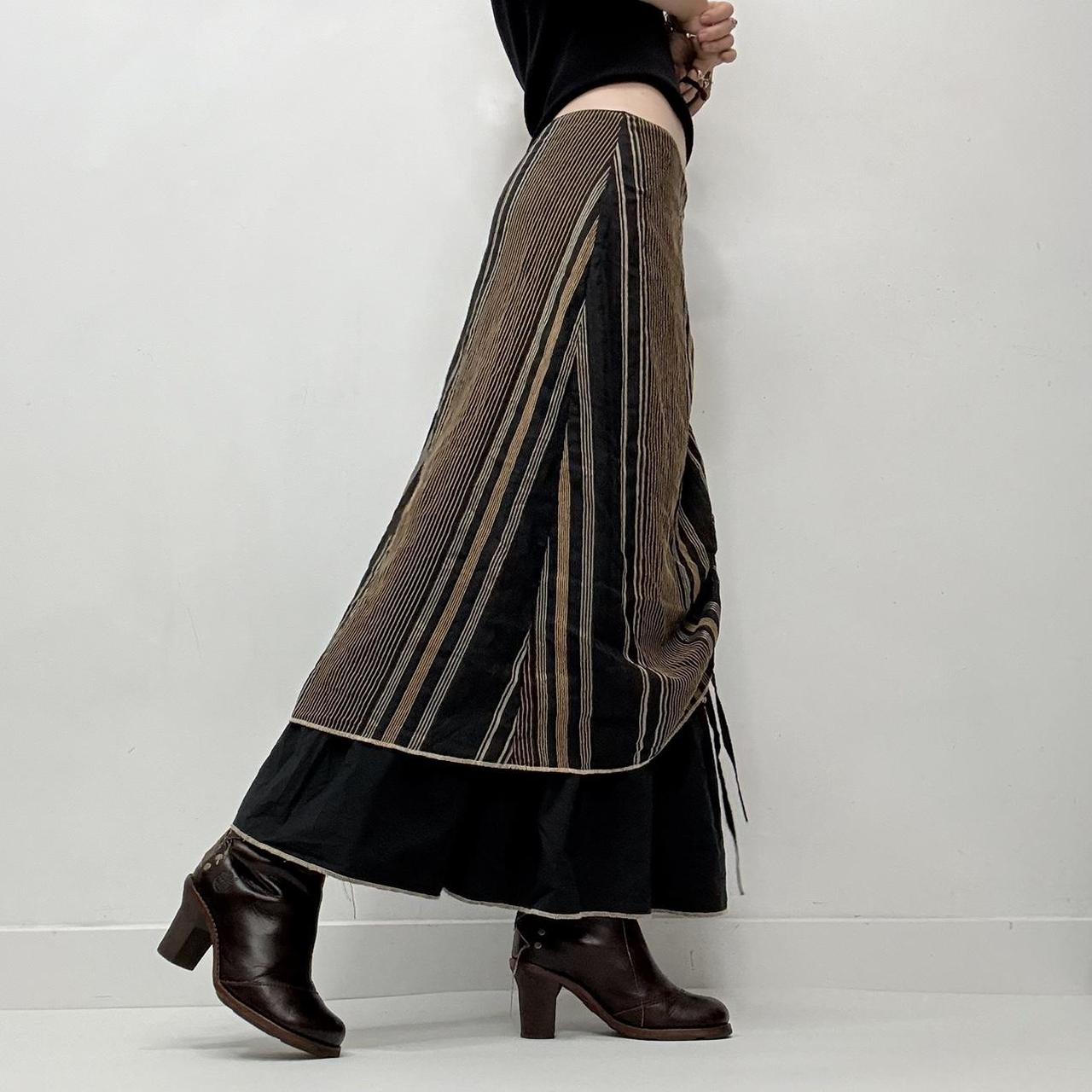 Pinstripe layered aline maxi skirt