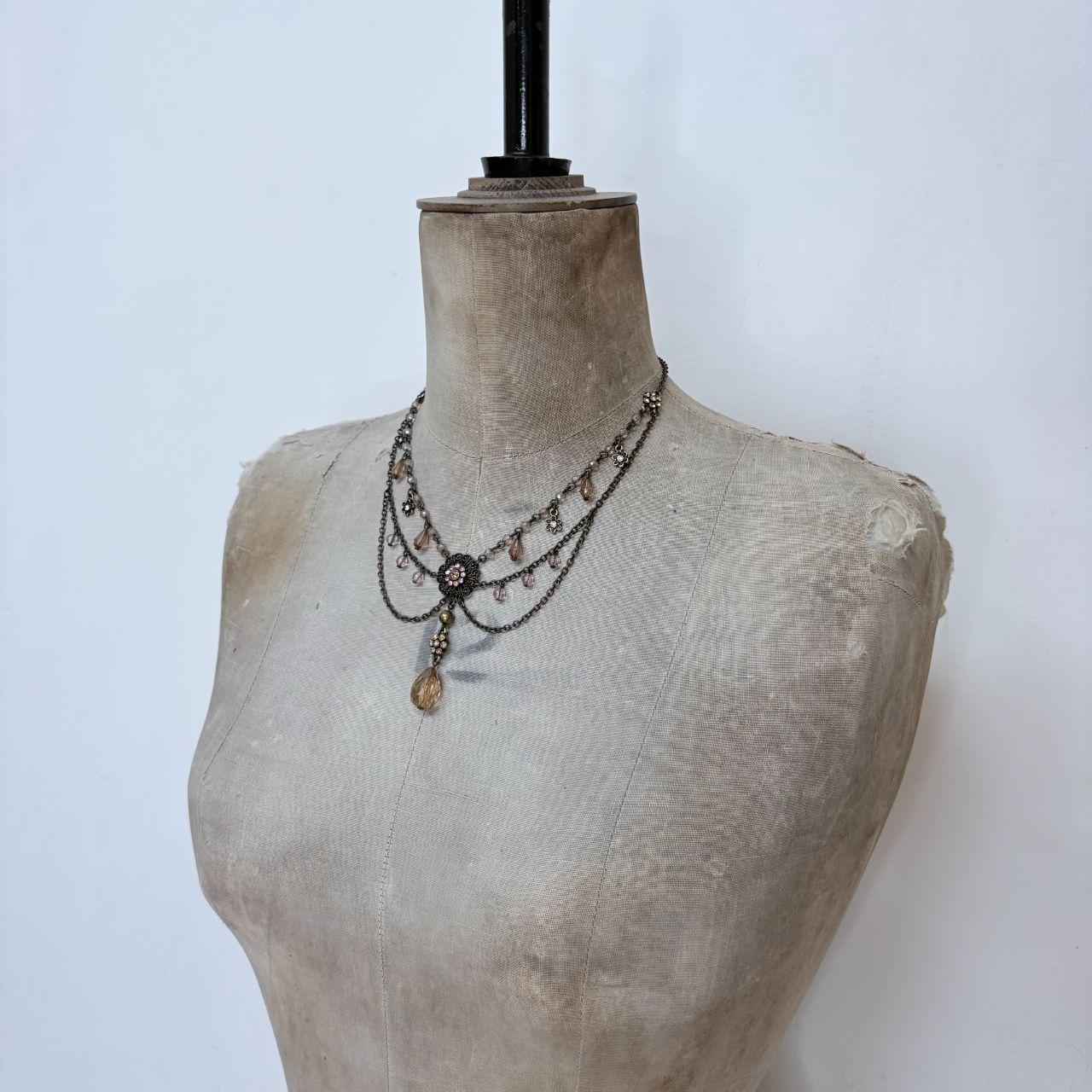 Gothic grunge draped necklace