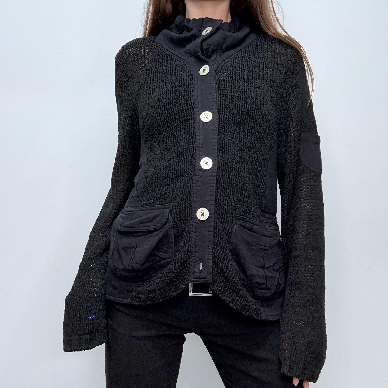 Black knit slouchy cardiagn