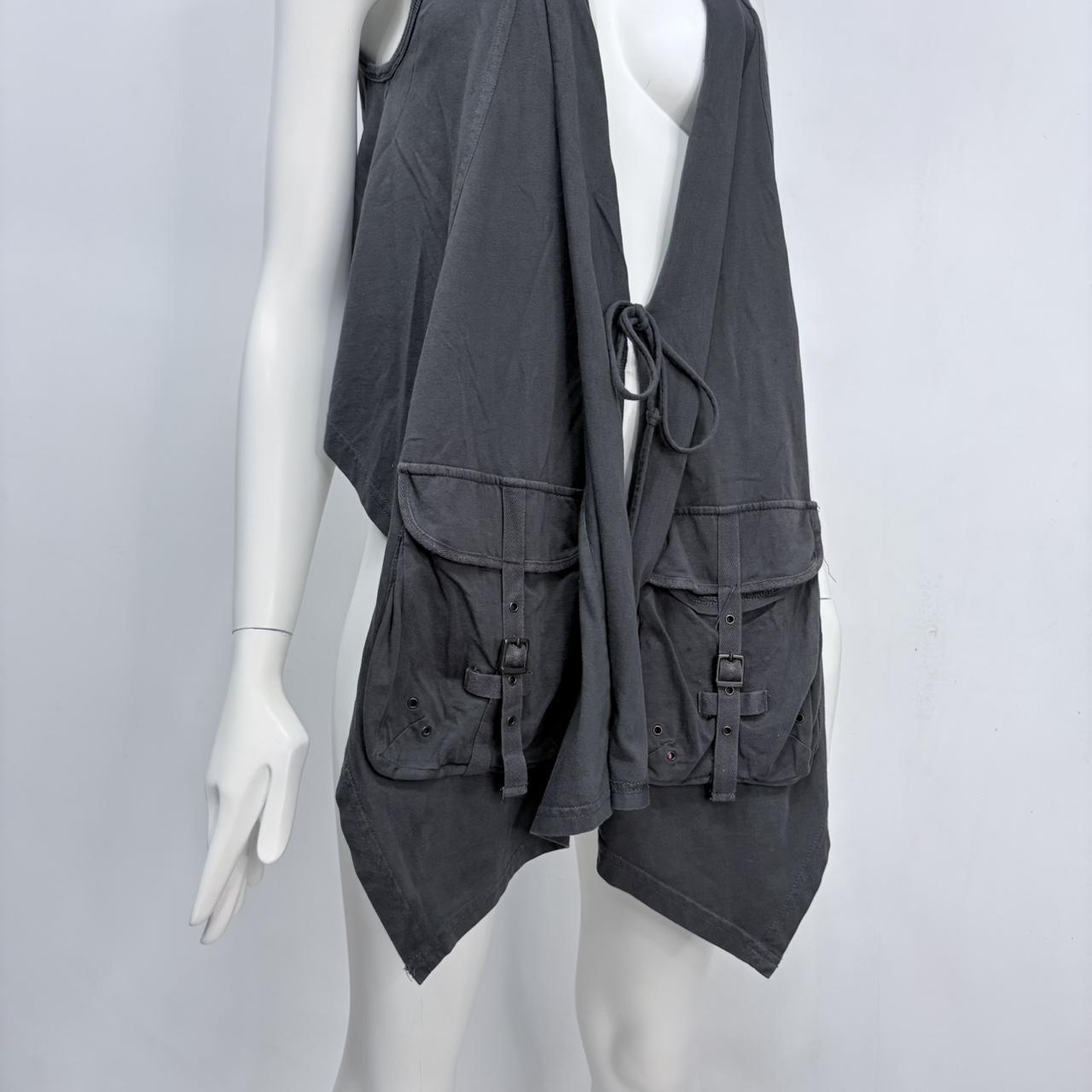 Cargo draped grey long vest