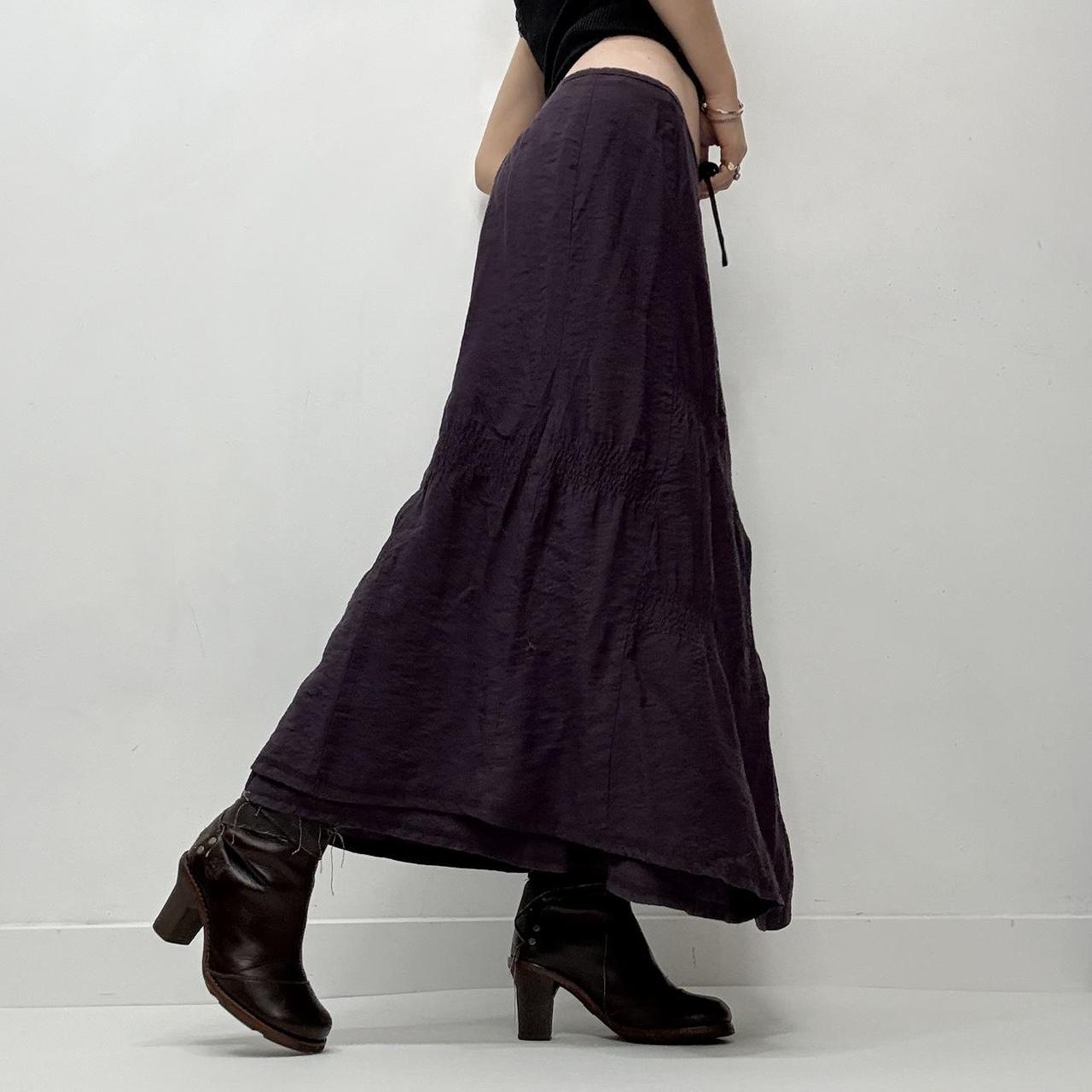 Cinched purple maxi skirt