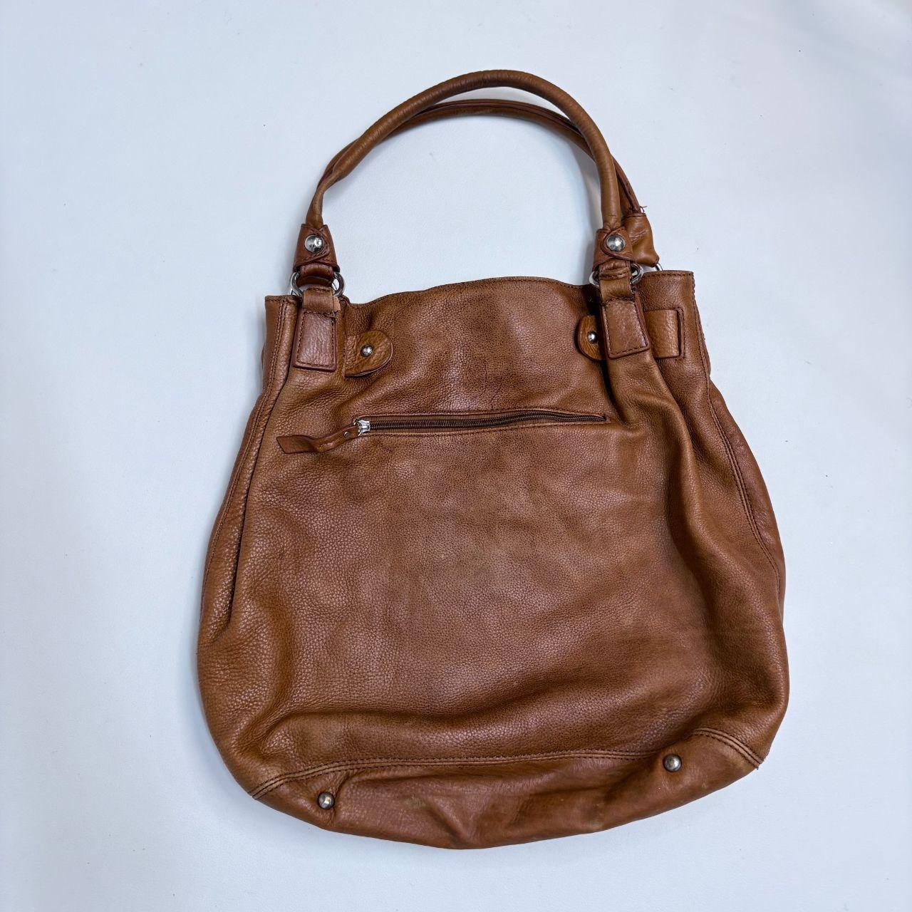 Tan leather buckle bag