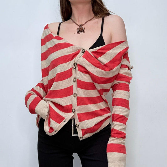 Slouchy asymmetric striped knitted allsaints jumper