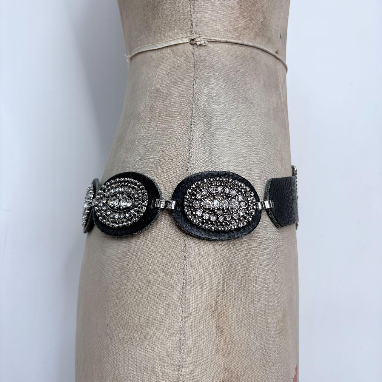 Black leather western belt