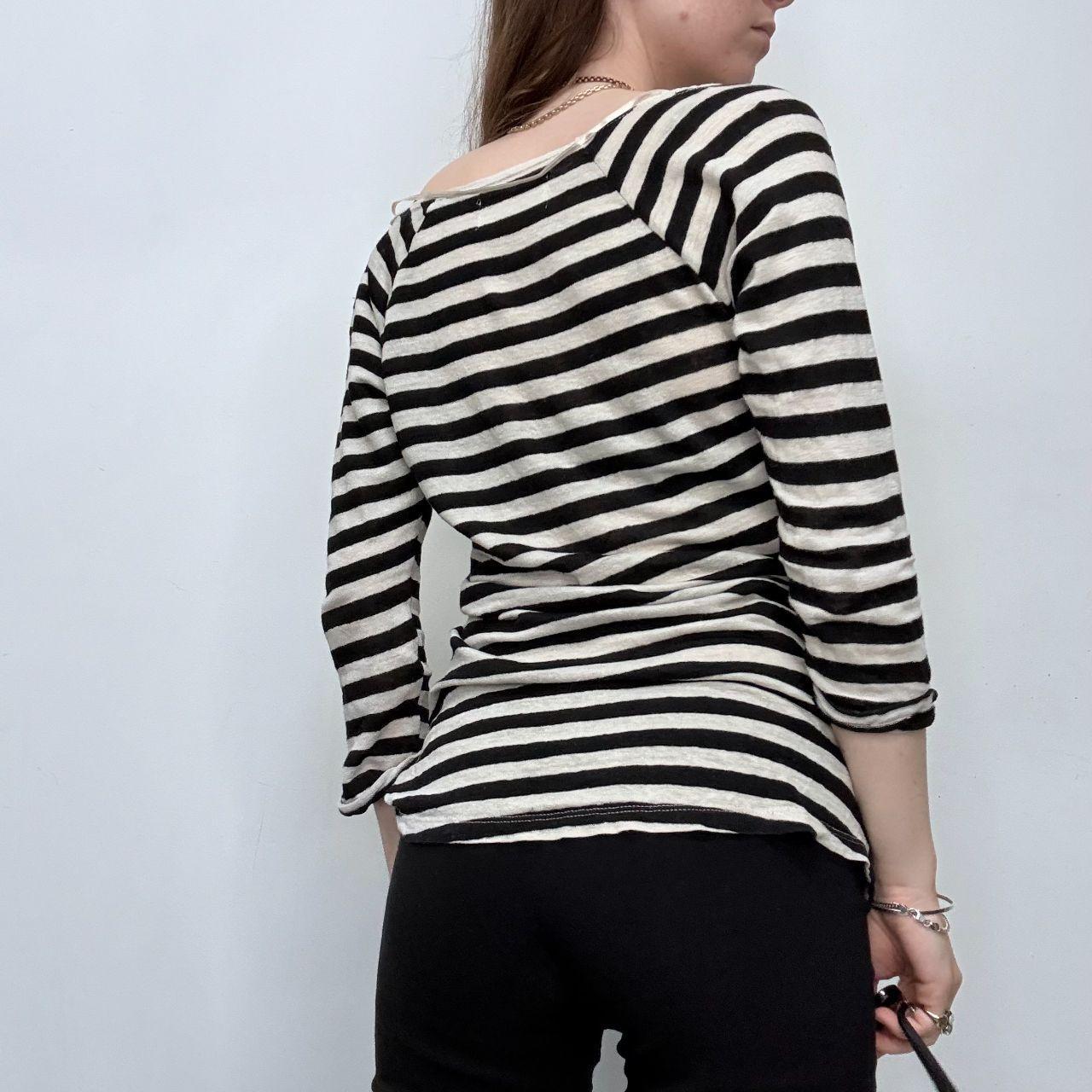 Striped slouchy wide neck t-shirt