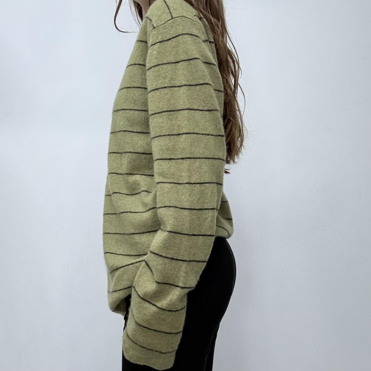 Green cashmere striped jumper