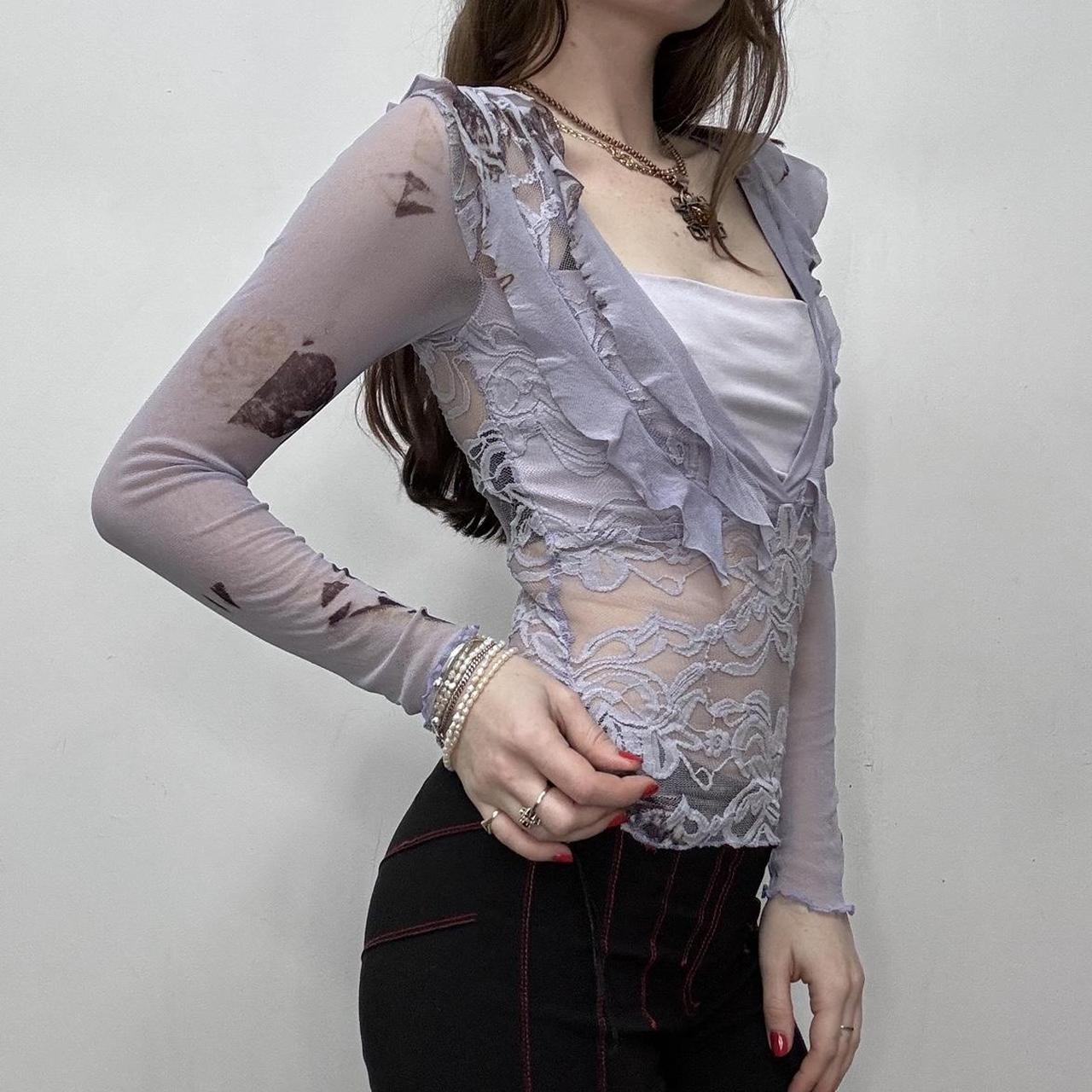Sheer lace layered top
