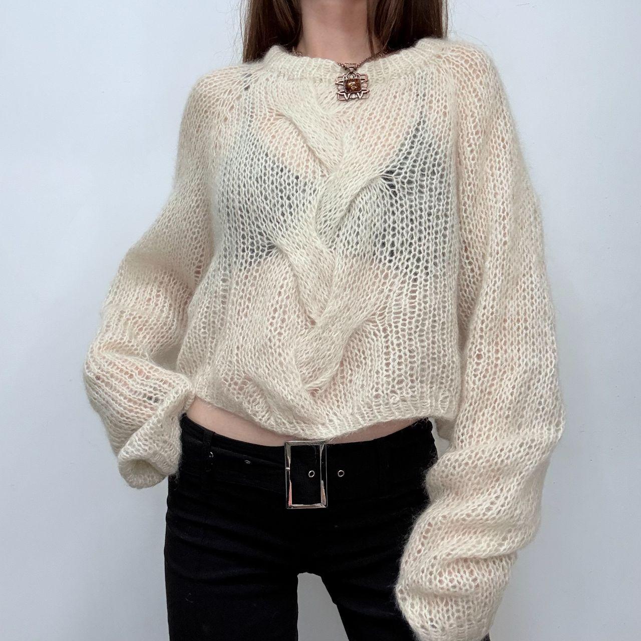 Sheer slouchy mohair silk knit