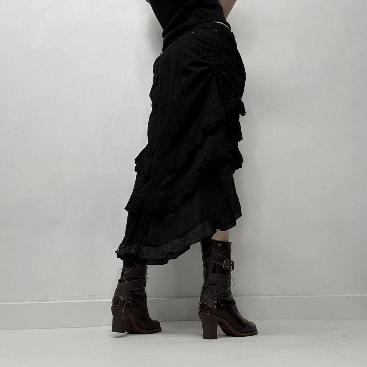 Black lace wrap studded eyelet skirt