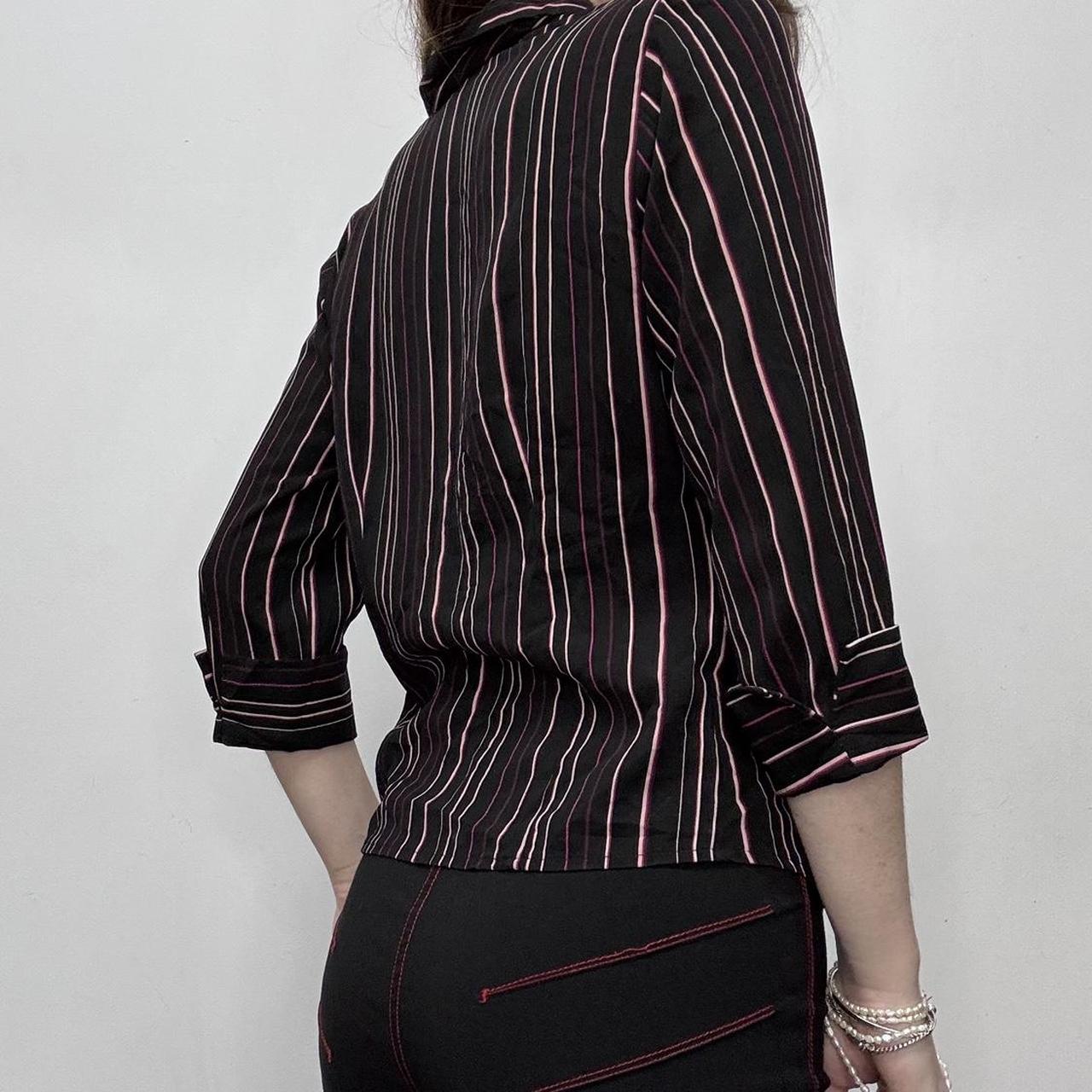 Black pinstripe fitted shirt
