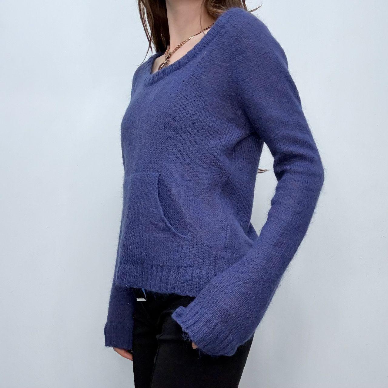 Sheer mohair knit blue jumper