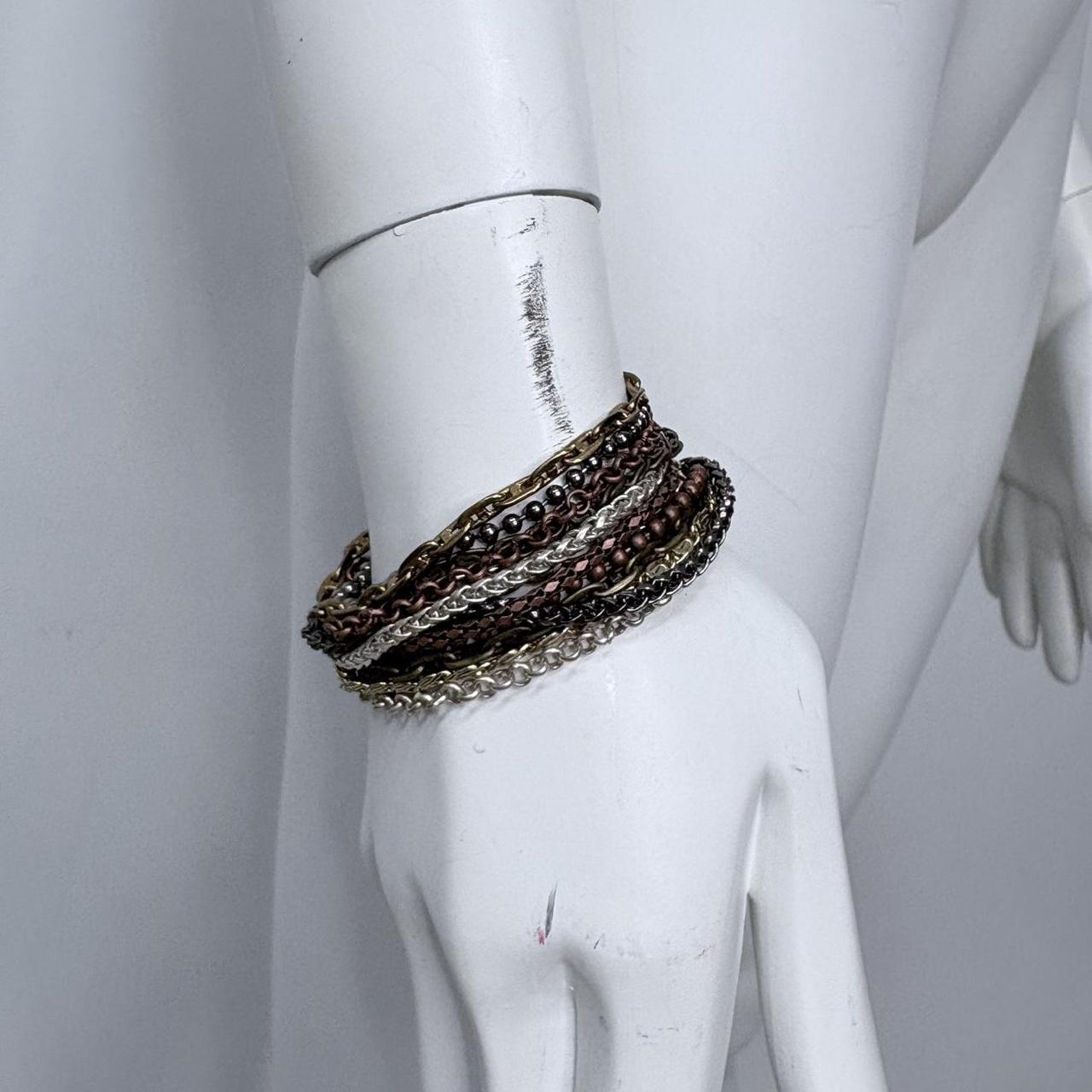 Vintage Layered zip chain bangle stack