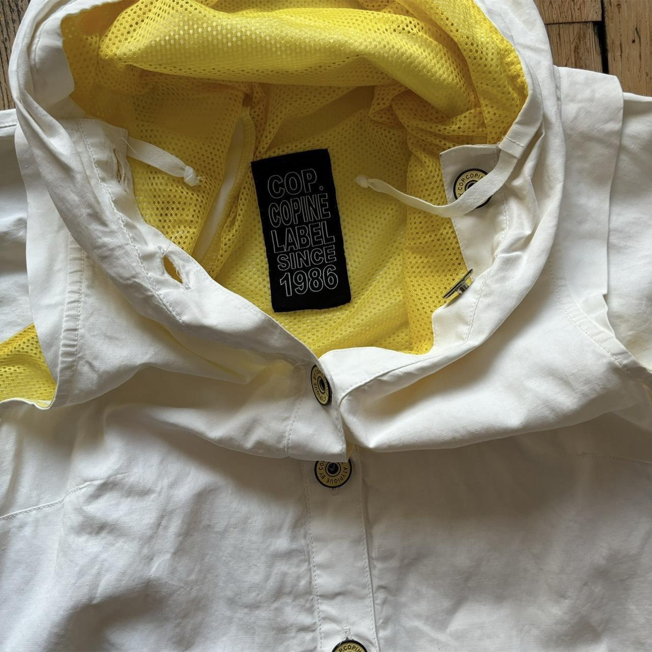White canvas linen cargo utility jacket