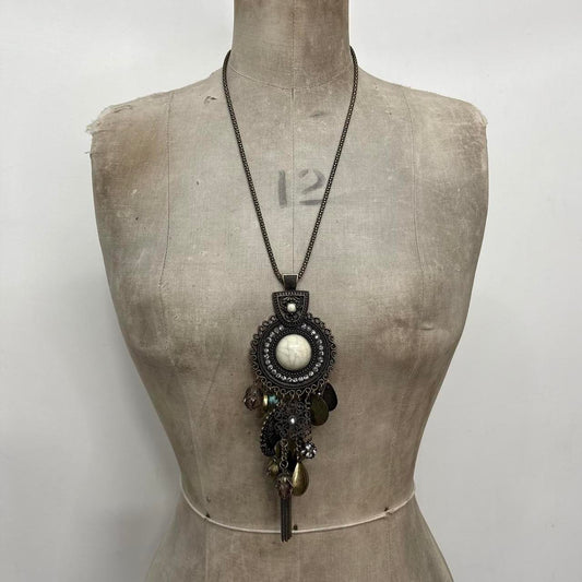 Chunky metal boho necklace
